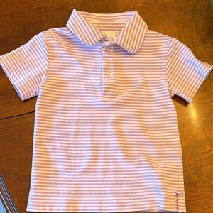 Little English Lavender & White Striped Polo Shirt